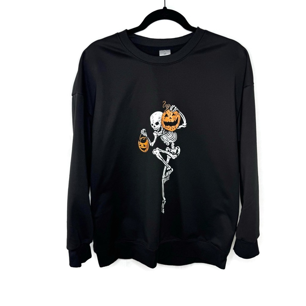 Black Halloween Skeleton Sweatshirt